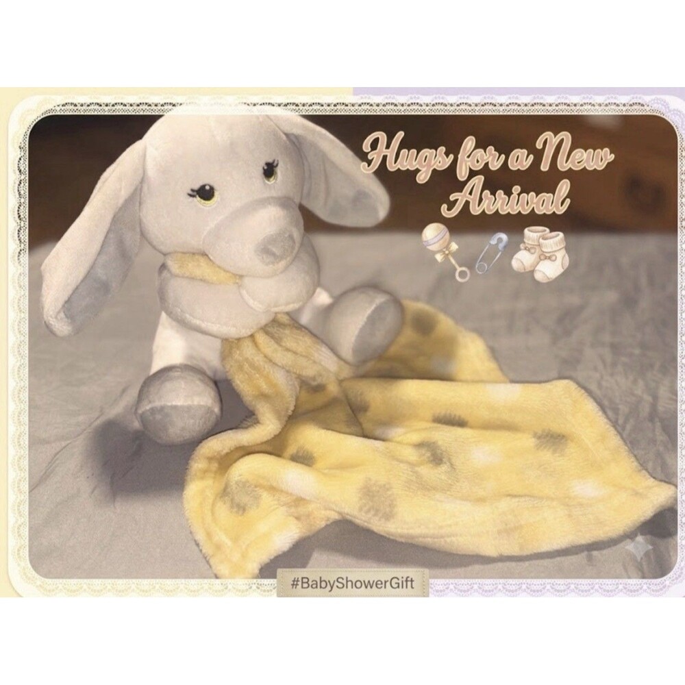 Little Beginnings Lovey Bunny Rabbit with Blanket 8" Tall Yellow Lovie Plush Dog